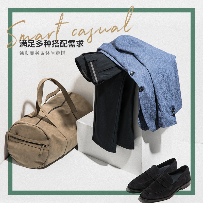 千纸鹤3795男装西装男 2018春新款西服时尚英伦休闲小西装外套男 3795