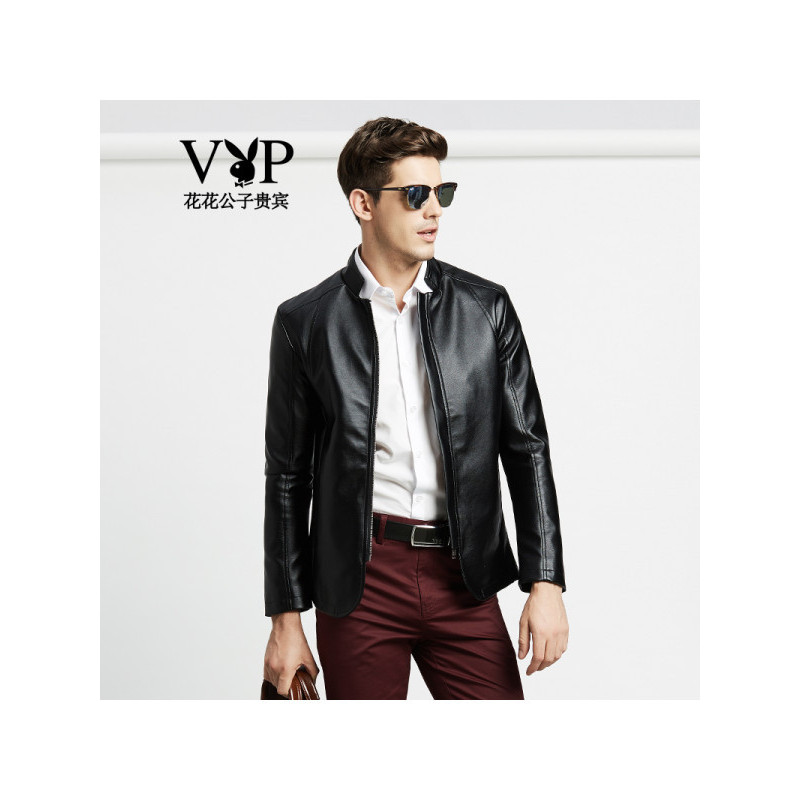 花花公子贵宾(Playboy VIP Collection)PU皮衣夹克男士皮衣休闲外套男652515 652505