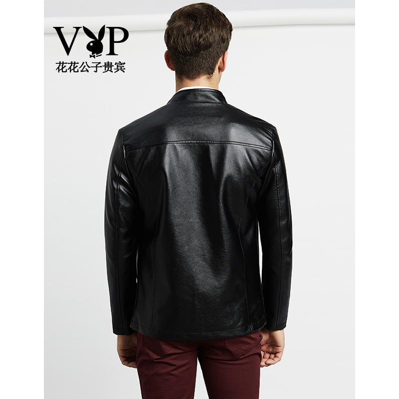 花花公子贵宾(Playboy VIP Collection)PU皮衣夹克男士皮衣休闲外套男652515 652505