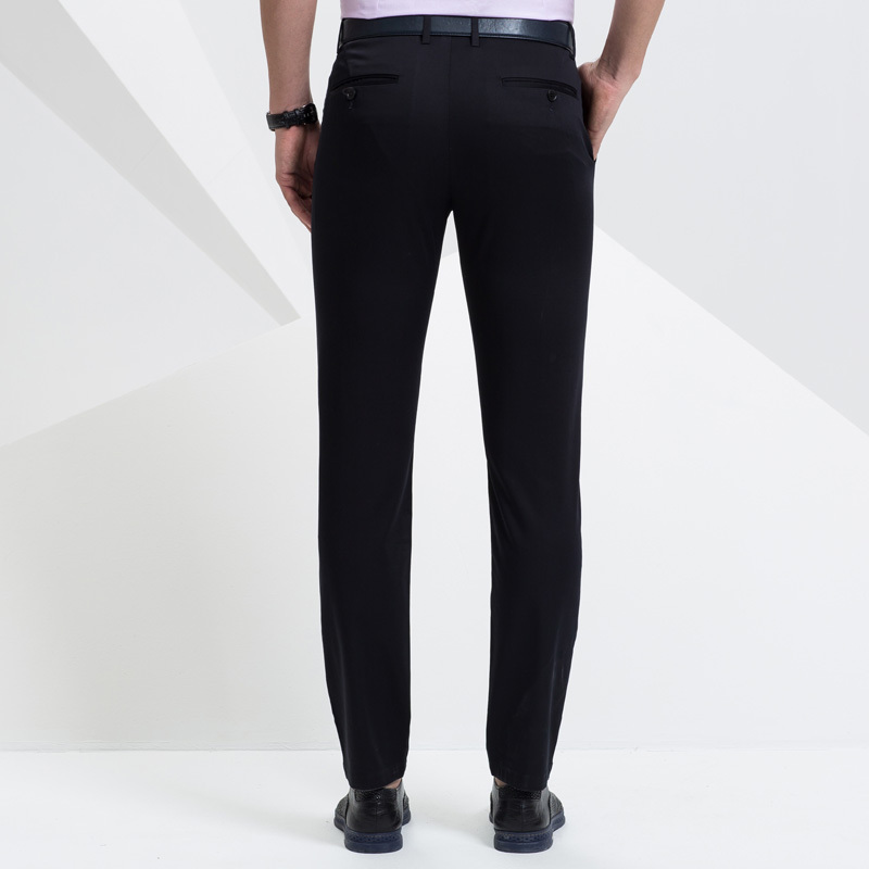 才子男装tries休闲裤男士纯色裤子简约百搭修身直筒版休闲长裤