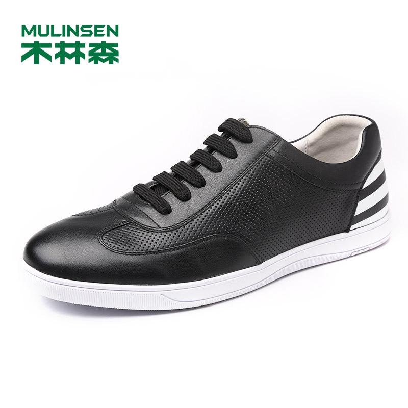 木林森男鞋2018春季新款时尚日常系带休闲男鞋透气耐磨休闲鞋05177370