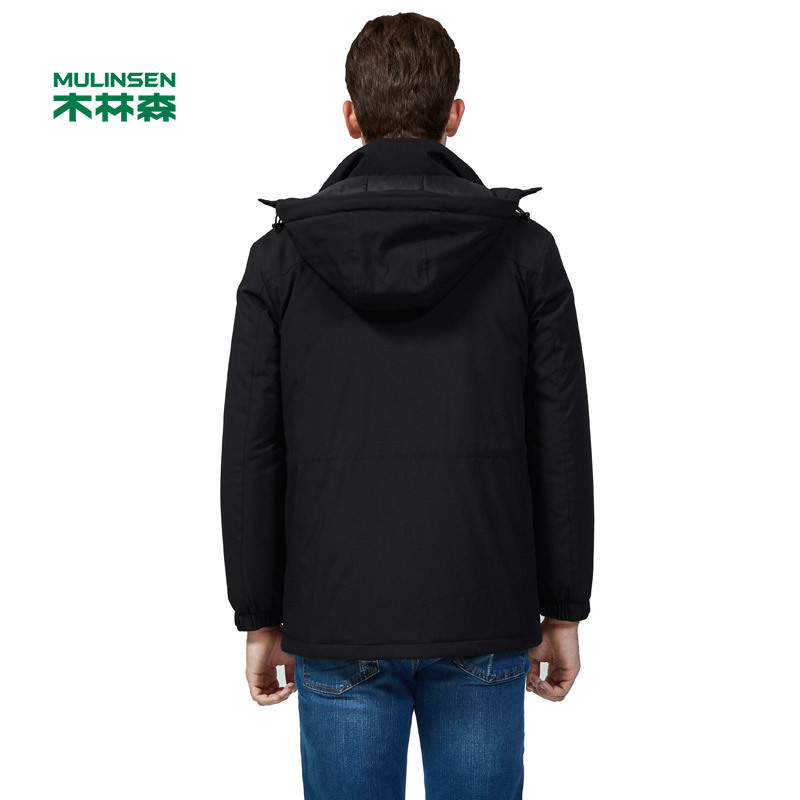 木林森户外服装棉衣男冬季新款保暖外套时尚连帽防风男上衣11371604