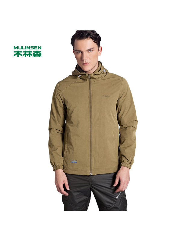 木林森户外服装男茄克秋冬时尚潮流男修身连帽