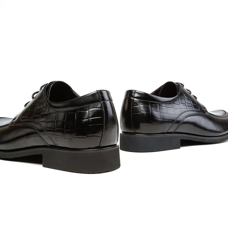 木林森男鞋新款商务正装鞋英伦风简约黑色系带男士皮鞋87051011图片