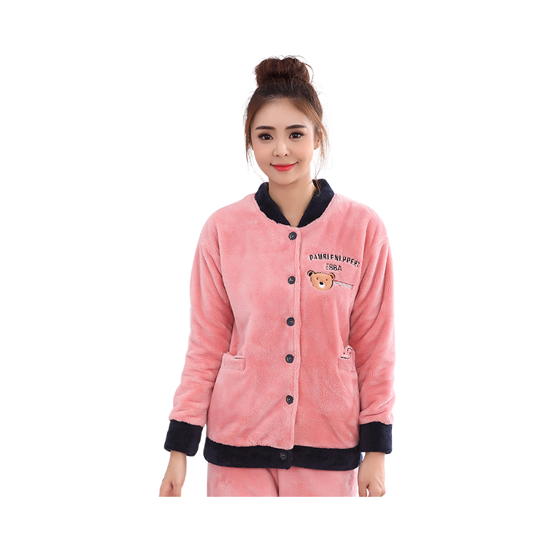 帕兰朵（PLANDOO）帕兰朵加厚珊瑚绒睡衣男女士秋冬季法兰绒家居服套装701/801