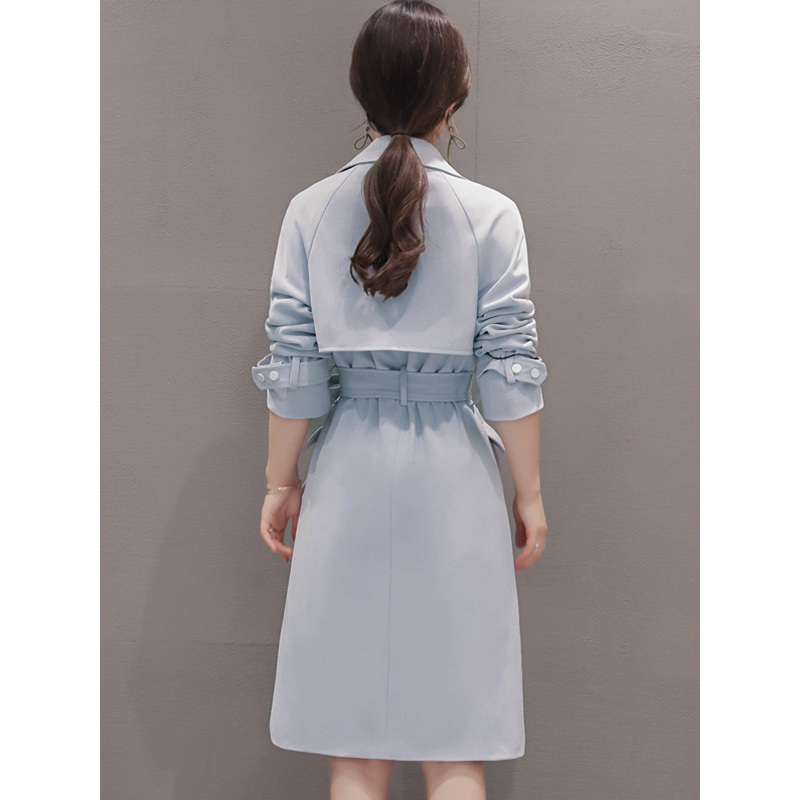丝柏舍2018秋季新款女士翻领长袖淑女中长款气质风衣女S73R0125F