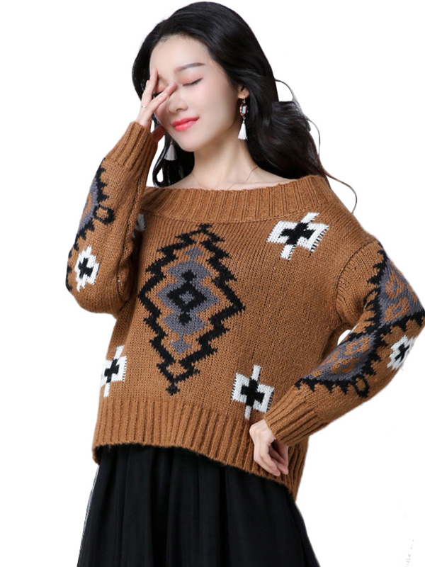 丝柏舍2017秋冬新款女装韩版大圆领长袖百搭套头针织衫S74Z0070M