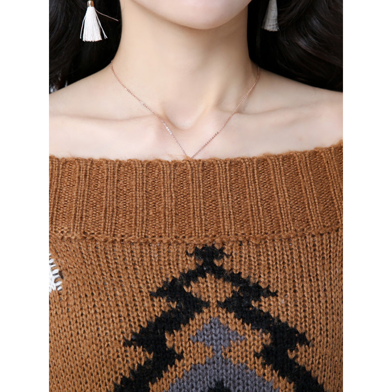 丝柏舍2017秋冬新款女装韩版大圆领长袖百搭套头针织衫S74Z0070M