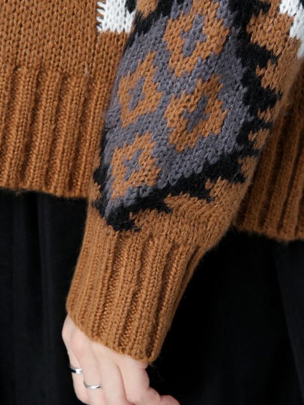 丝柏舍2017秋冬新款女装韩版大圆领长袖百搭套头针织衫S74Z0070M