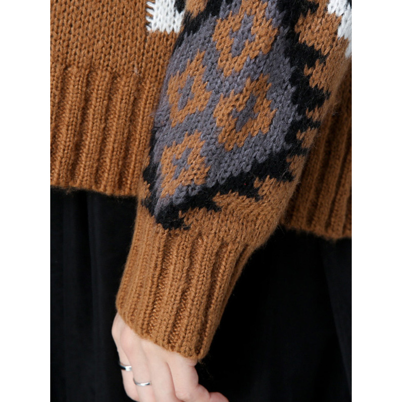 丝柏舍2017秋冬新款女装韩版大圆领长袖百搭套头针织衫S74Z0070M