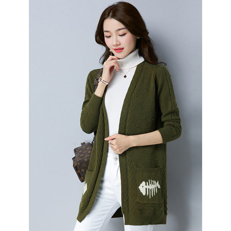 丝柏舍2017秋装新款女纯色中长款气质休闲百搭针织衫S74S0020Z