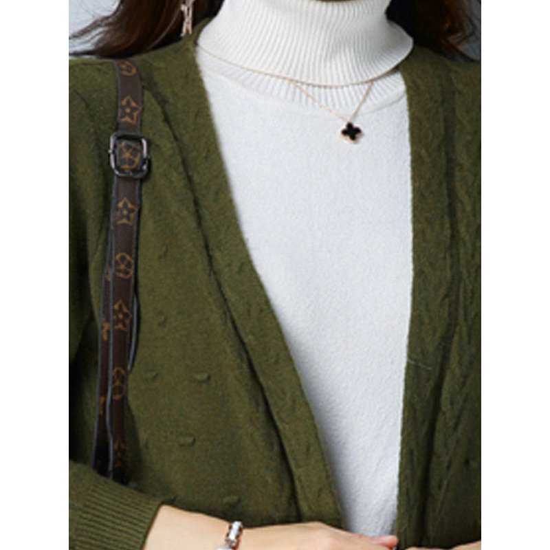 丝柏舍2017秋装新款女纯色中长款气质休闲百搭针织衫S74S0020Z