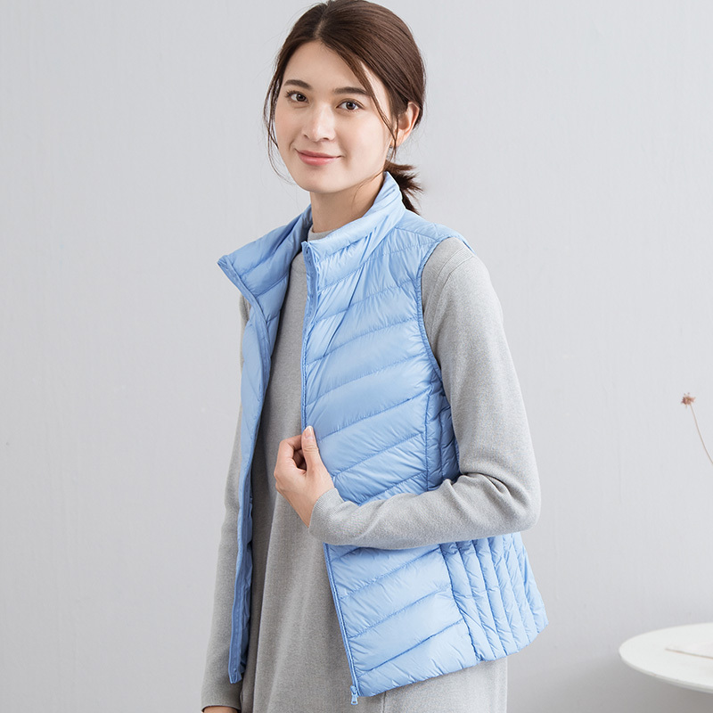 茵曼女装秋装新款多色轻薄羽绒马甲女保暖薄款背心外套1863123413