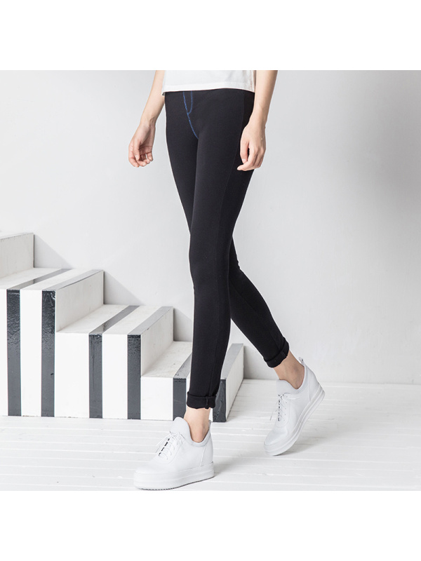茵曼女装秋装新款黑色打底裤女长裤修身外穿紧身裤女裤