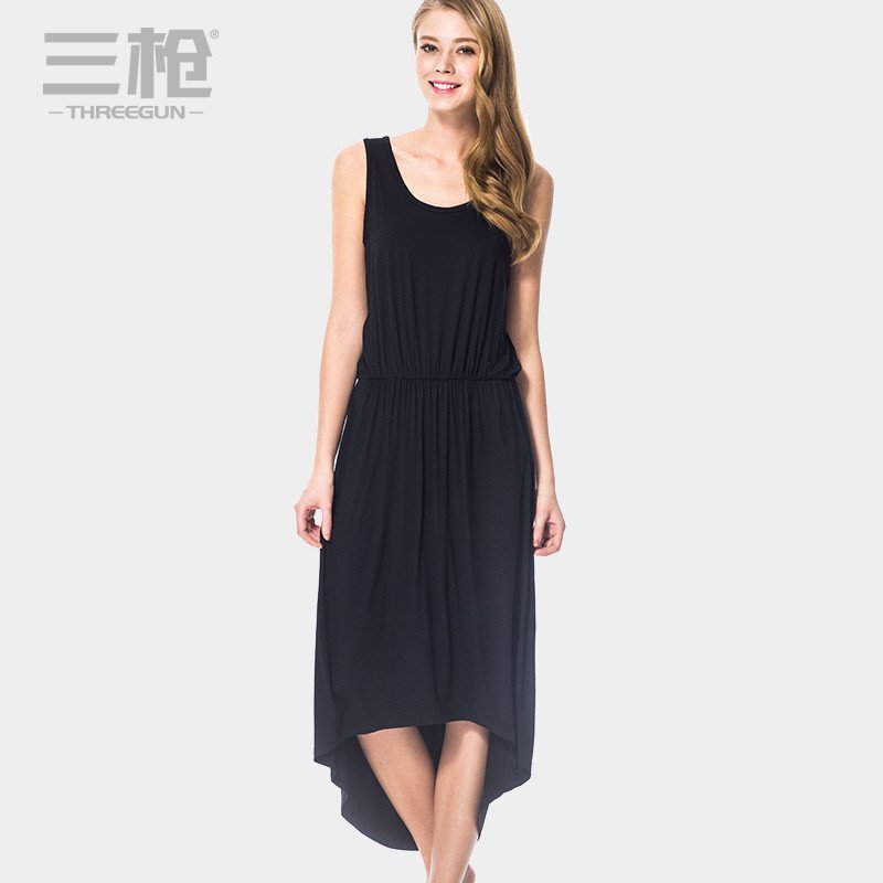 三枪 春夏新品 睡衣 睡裙 舒木尔圆领背心女家居裙 70284A0