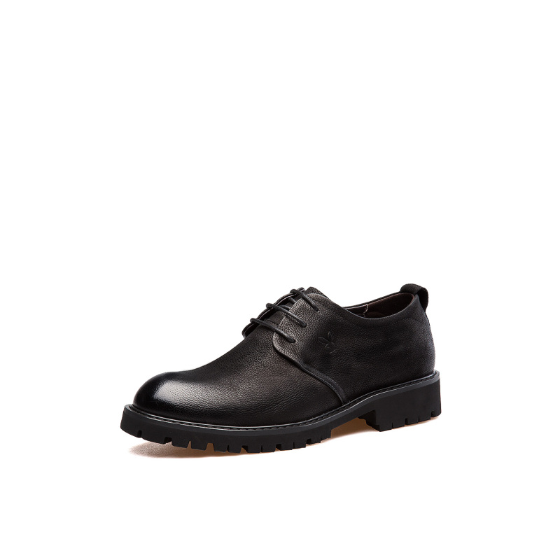 花花公子playboy男士低帮系带商务正装德比鞋皮鞋男鞋