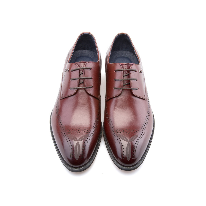 花花公子playboy男士英伦雕花系带布洛克鞋皮鞋男鞋