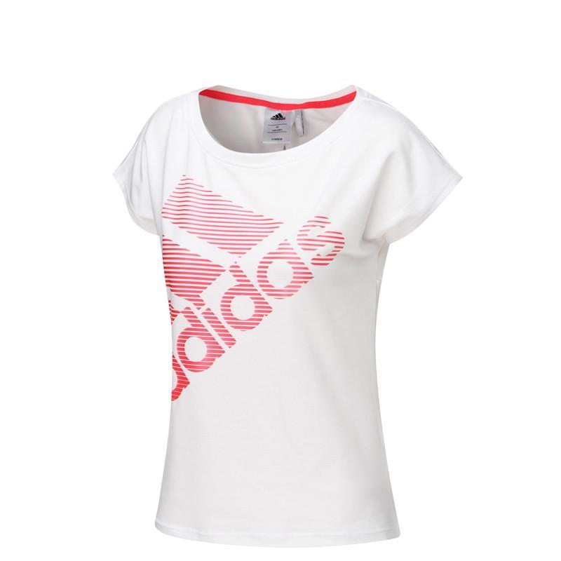 adidas阿迪达斯女t恤上衣运动休闲训练针织透气圆领短袖b30566