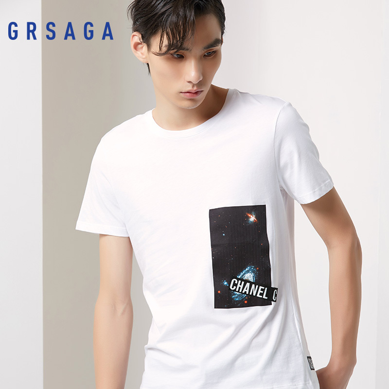 G’RSAGA白色系休闲短袖T恤11623811105