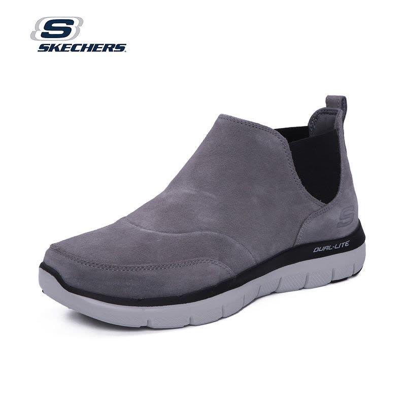 SKECHERS 斯凯奇时尚套脚休闲男靴子 舒适反绒皮防滑耐磨切尔西靴52126图片