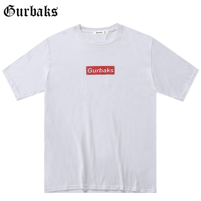 Gurbaks韩版短袖t恤男圆领纯棉印花半袖衫夏季简约薄款透气打底衫GT2229