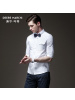 迪尔马奇夏小立领男装波点印花中袖男士五分袖衬衫衣M02507