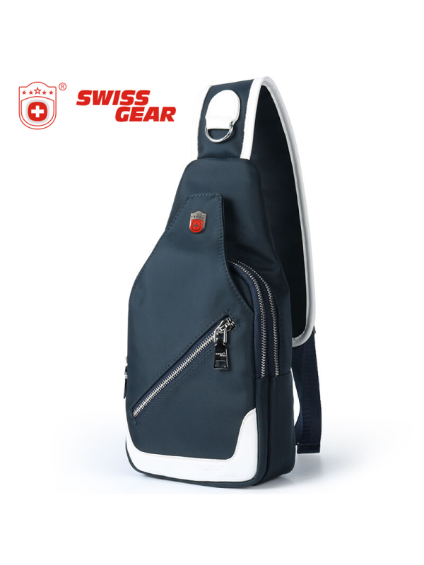 SWISSGEAR瑞士军刀单肩包 男运动胸包休闲斜挎背包 旅行包 黑色