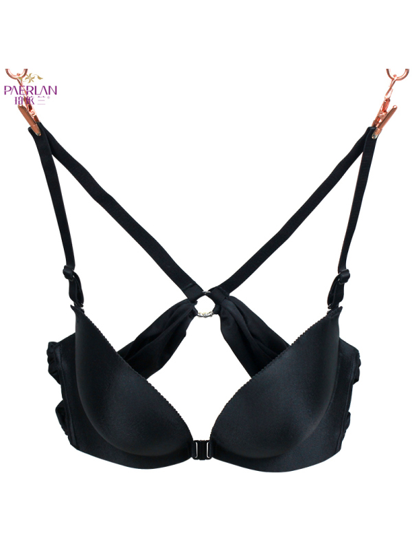 珀依兰前扣交叉美背女文胸一片式舒适无痕夏季性感露背内衣