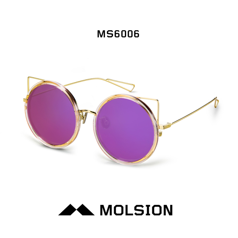 molsion陌森新款杨幂同款太阳镜女墨镜猫眼俏皮圆框ms6006