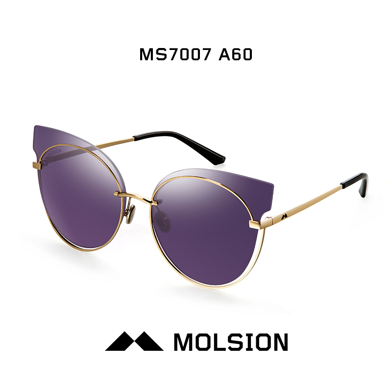 新款陌森无框设计复古猫眼太阳镜司机驾驶镜女款ms7007