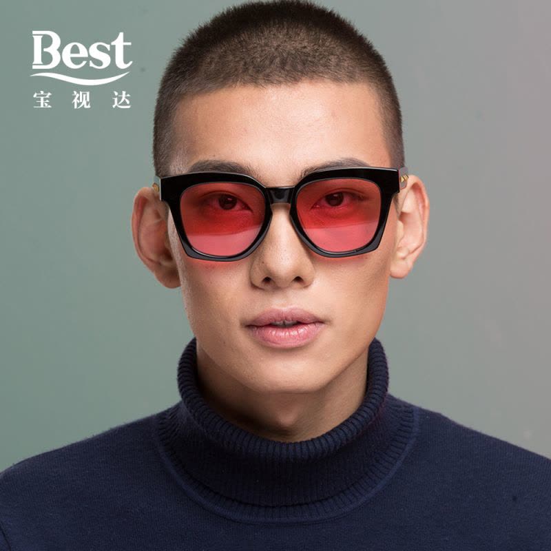 Best宝视达太阳镜男女大框复古炫酷时尚墨镜反光彩膜太阳镜SFACDHSB04图片