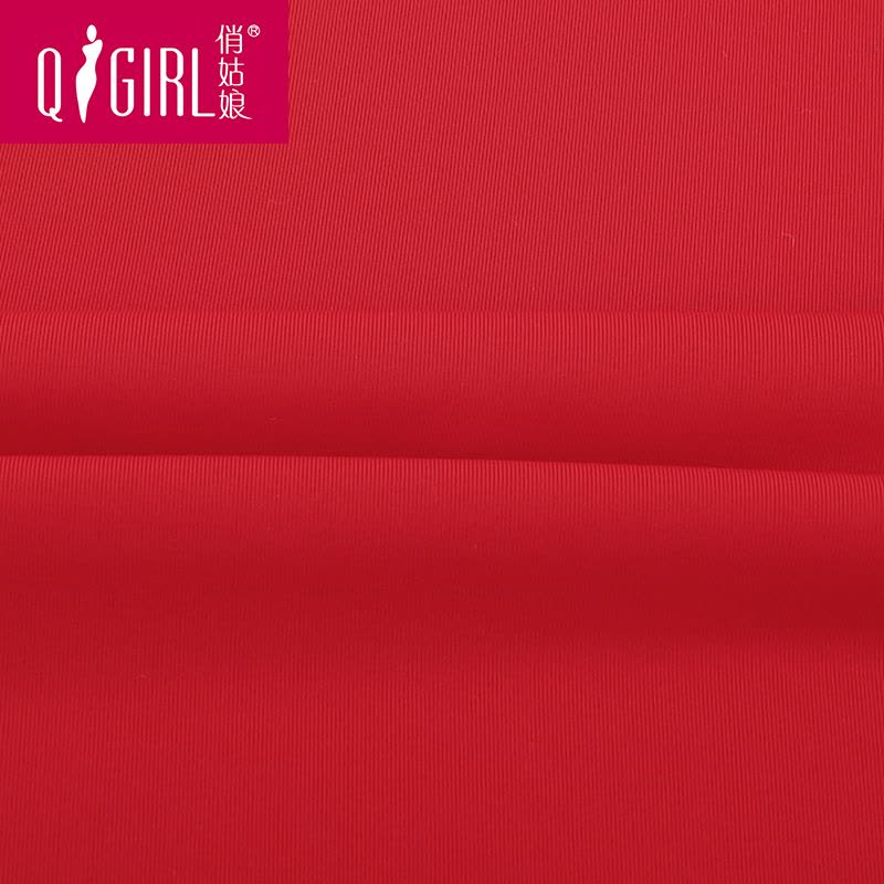 俏姑娘红色睡衣女士夏天性感本命年薄款蕾丝吊带睡裙冰丝中裙黑色QG1326A图片