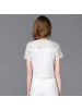 LUXLEAD洛诗琳2016年春夏白色时尚精致优雅H型圆领蕾丝短袖上衣XSH316508