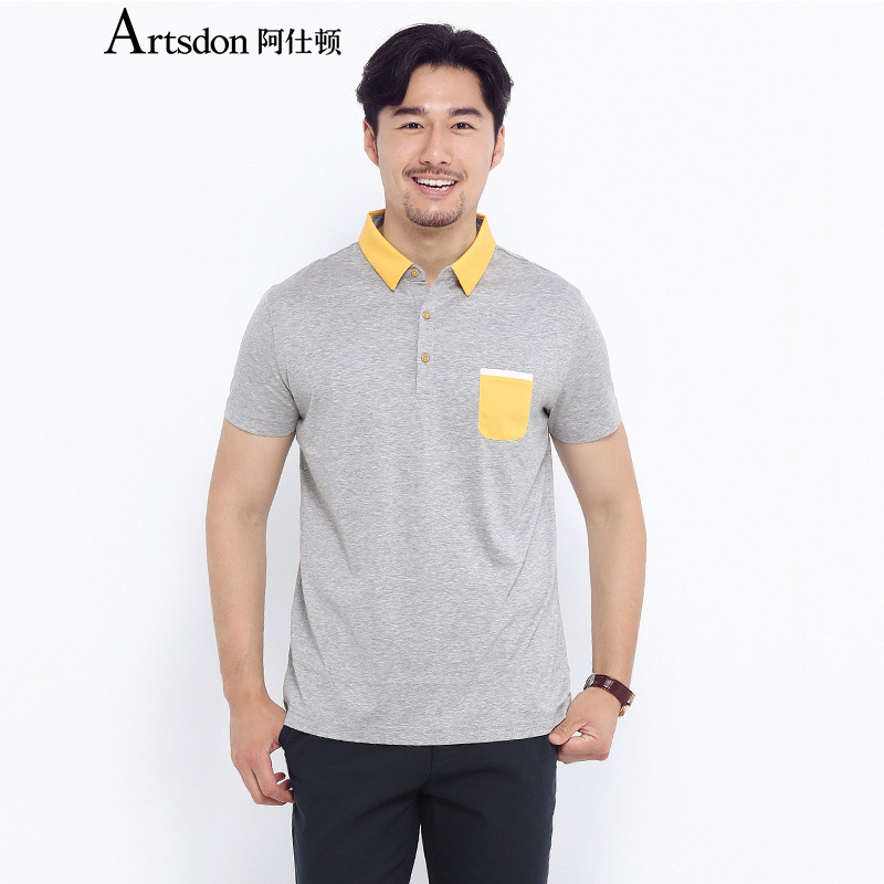 阿仕顿夏季品牌清仓短袖中年男士商务休闲POLO衫修身半袖上衣