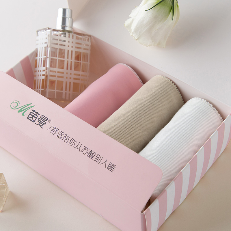 茵曼内衣 三条装 夏季无痕中腰提臀内裤女 三角裤 9864491094-3