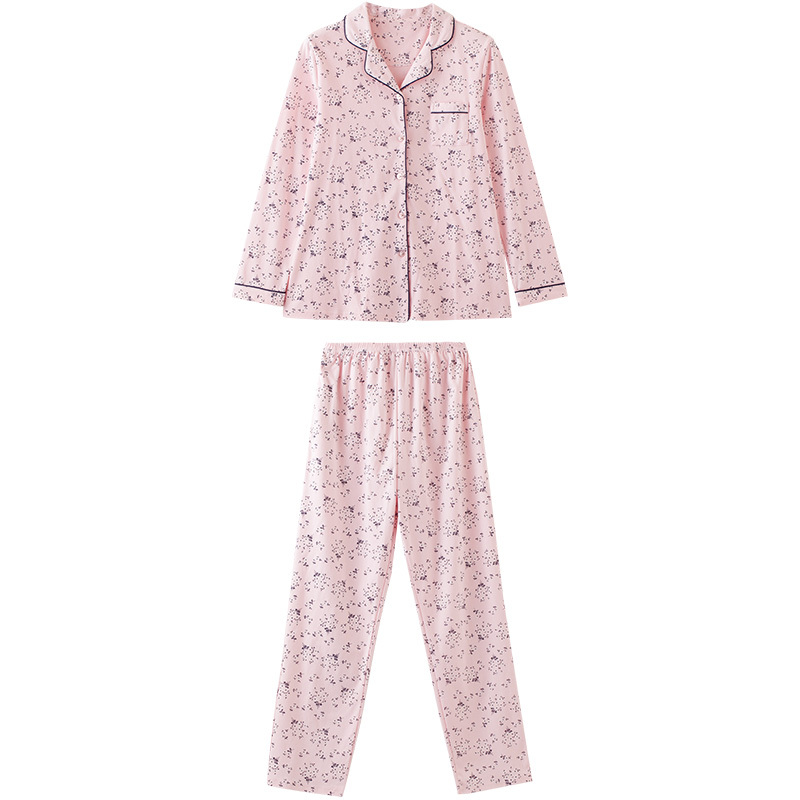 茵曼内衣 甜美碎花翻领可外穿睡衣家居服套装女秋冬 98734830436