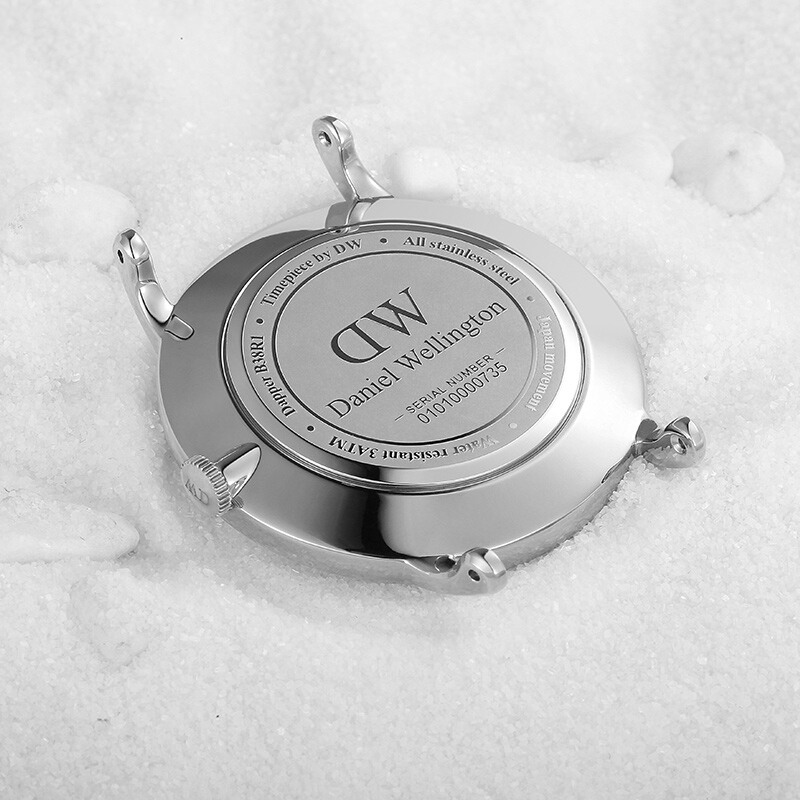 丹尼尔惠灵顿手表dw男表38mm银色边皮带超薄男士石英手表带日历1121dw