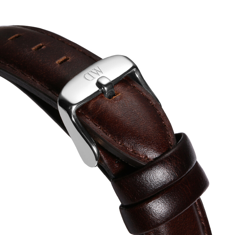 丹尼尔惠灵顿手表dw男表38mm银色边皮带超薄男士石英手表带日历1123dw