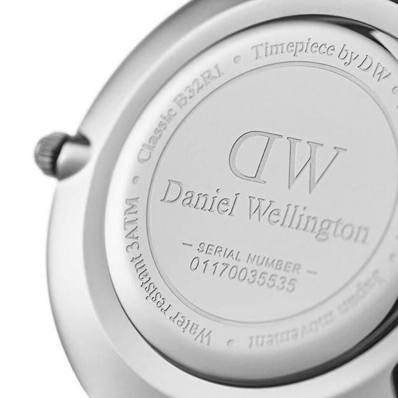 丹尼尔惠灵顿DW手表新款32mm银色边黑盘不锈钢米兰风格表带DW00100162 银色