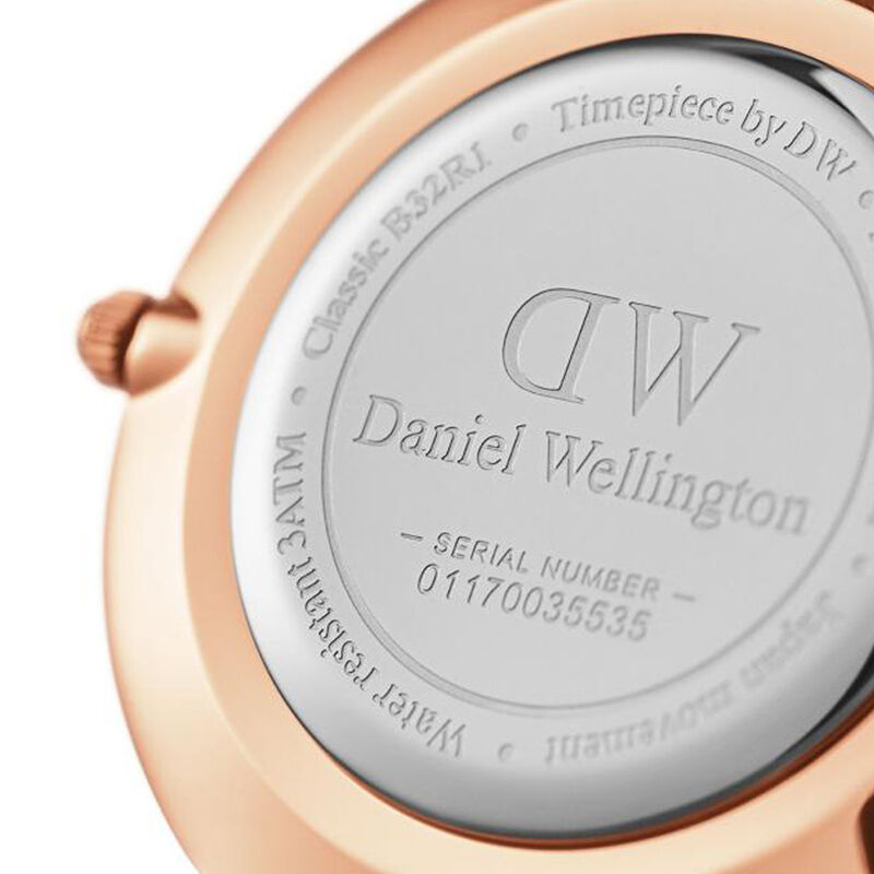 丹尼尔惠灵顿 DW手表新款32mm金色边黑盘不锈钢米兰风格表带DW00100161 金色
