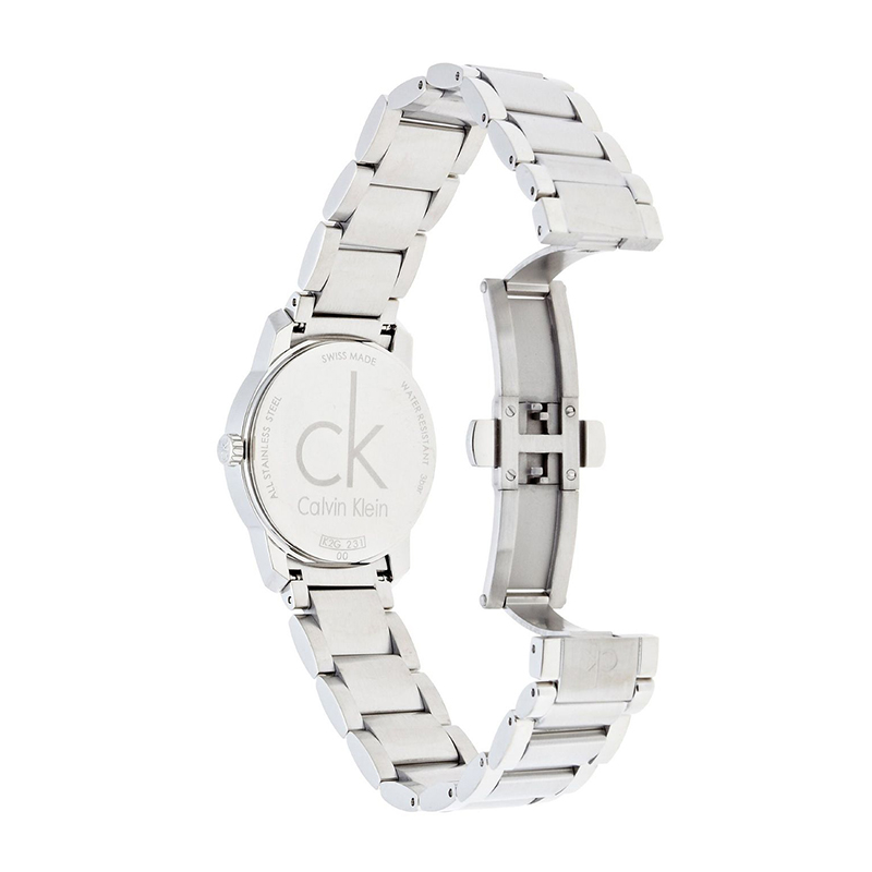 CK卡文克莱（Calvin Klein）瑞士手表夜光钢带石英表女表 K2G23161 白色