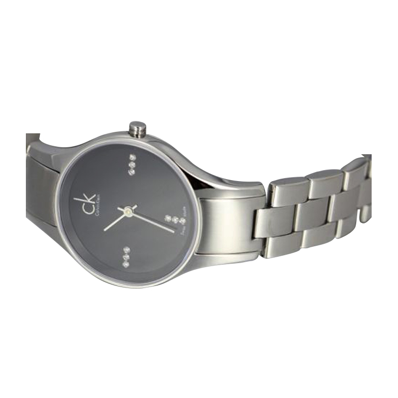 卡文克莱ck手表女士时装表简约表盘时尚带钻钢带防水石英表三钻k432