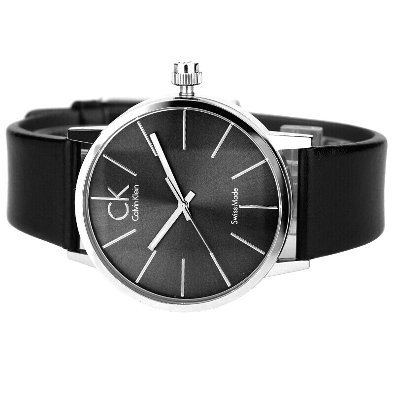 CK卡文克莱（Calvin Klein）手表男表石英表 灰盘黑带中码K7621107 黑色
