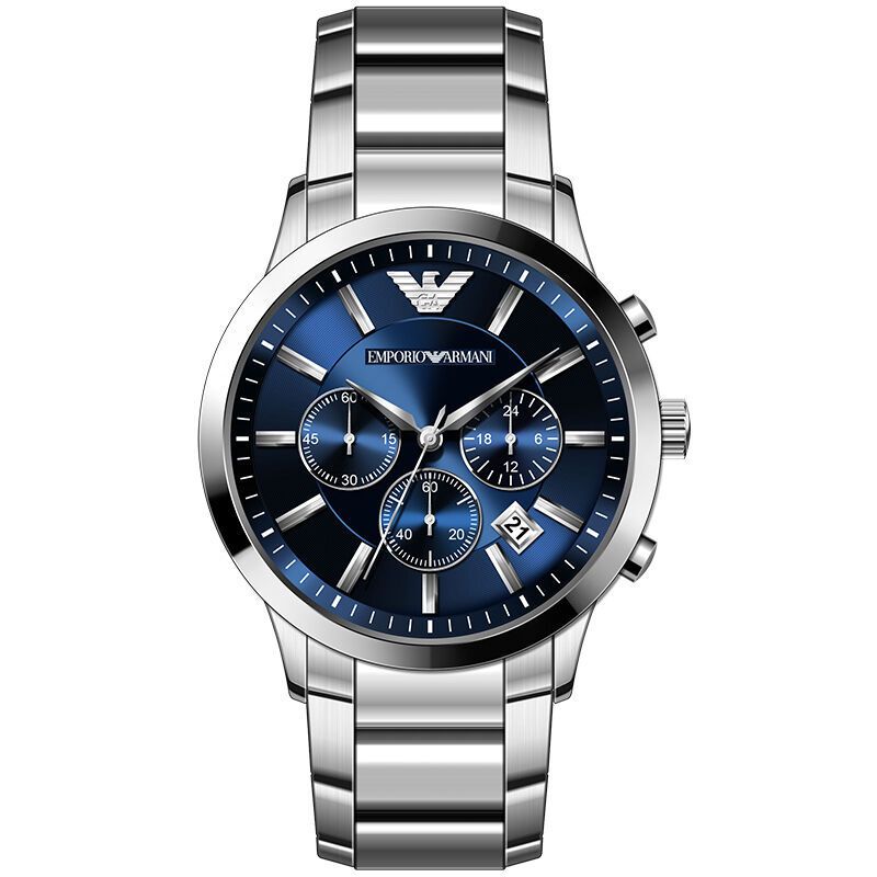 阿玛尼男士表 日历计时石英表 钢带皮带防水时装表石英表男 商务手表 AR2448欧美品牌