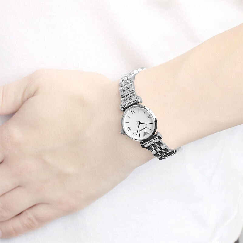 阿玛尼armani女士手表优雅简约薄款时装石英表女欧美品牌ar1688贝壳面