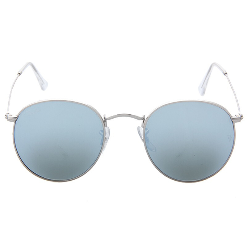 雷朋墨镜男女款银色镜框银色闪光镜片眼镜太阳镜RB3447 019/30 50mm