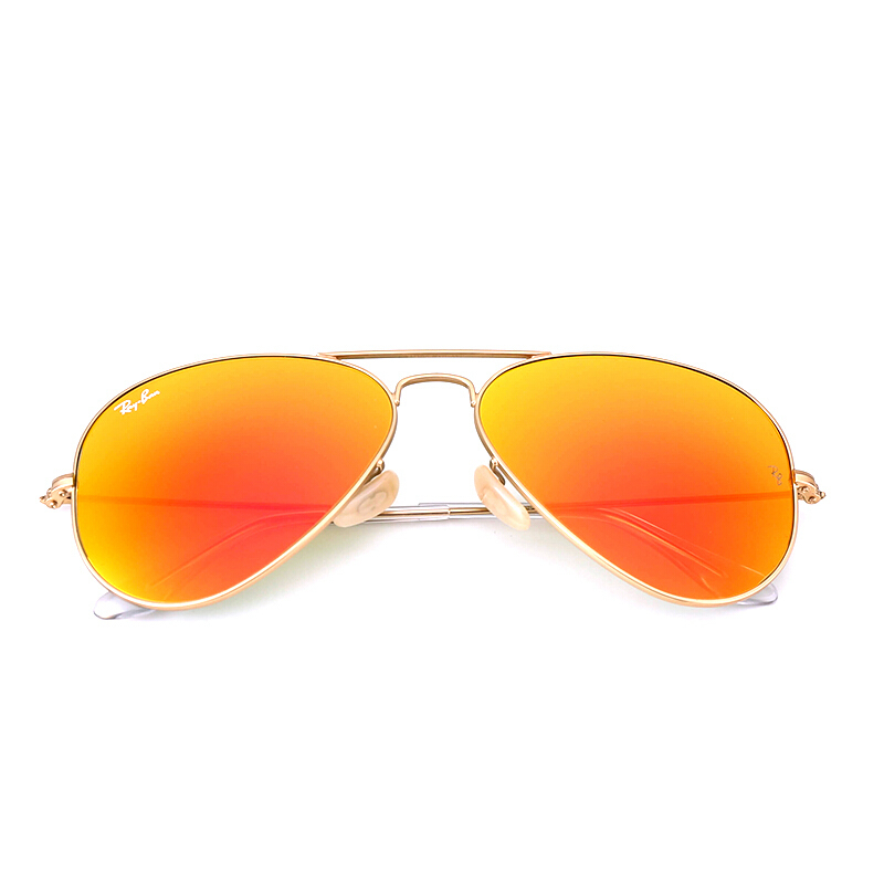 雷朋时尚炫彩金色镜框橘红色镜面镀膜镜片太阳镜RB3025 112/69 58mm