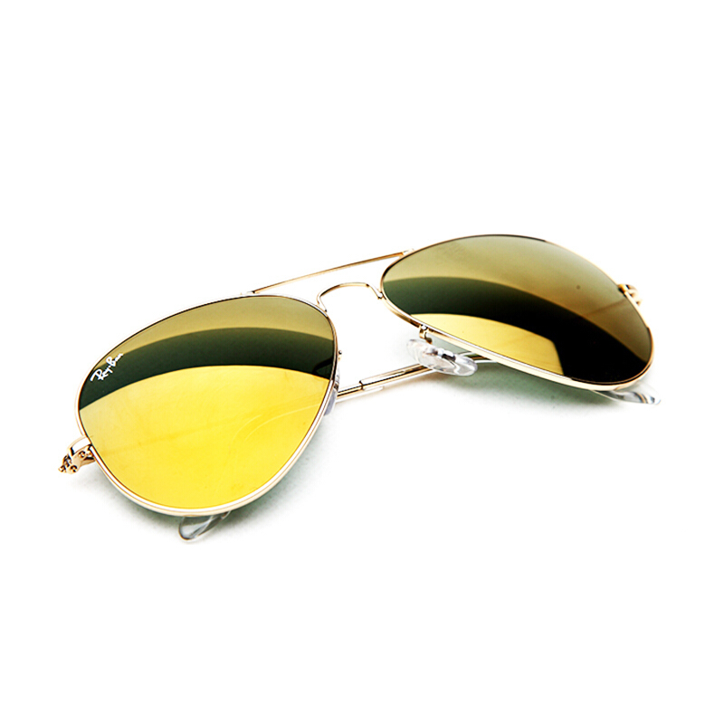 雷朋意大利经典金色镜框黄色镜面镀膜镜片太阳镜RB3025 112/93 58mm