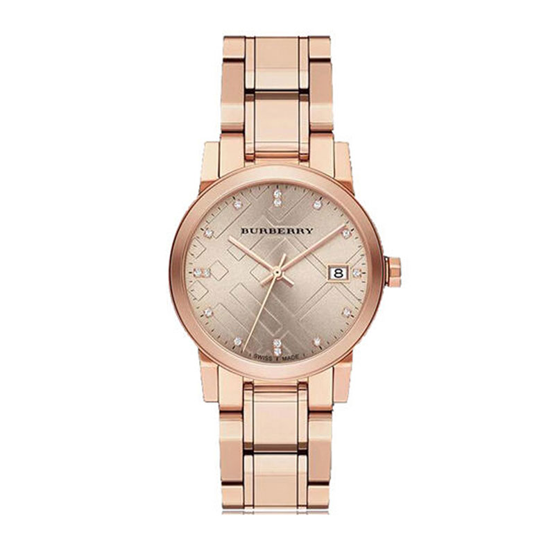 巴宝莉(burberry)手表 钢带 石英女士手表bu9126 玫瑰金色