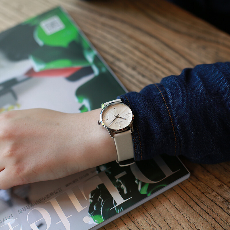 卡文克莱ck手表city系列女士石英手表简约皮带腕表k2g231xh